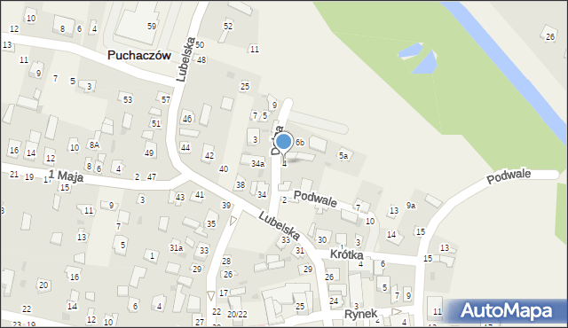 Puchaczów, Dolna, 4, mapa Puchaczów