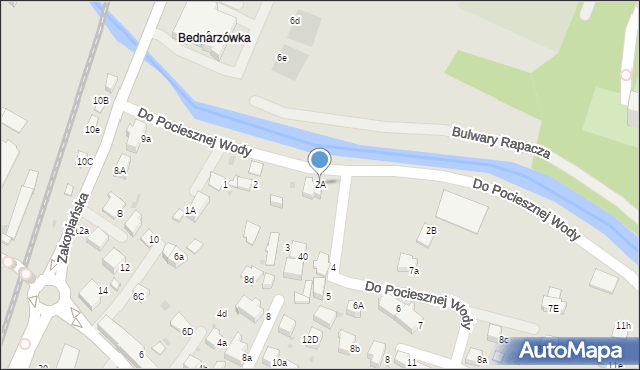 Rabka-Zdrój, Do Pociesznej Wody, 2A, mapa Rabka-Zdrój