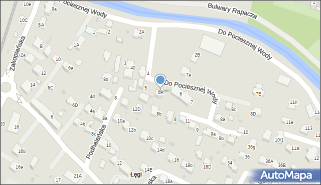 Rabka-Zdrój, Do Pociesznej Wody, 6A, mapa Rabka-Zdrój