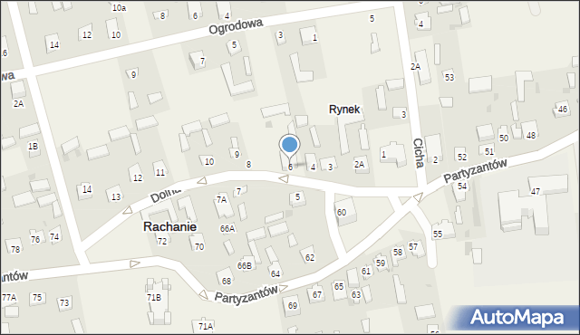 Rachanie, Dolna, 6, mapa Rachanie
