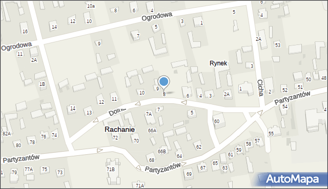 Rachanie, Dolna, 8, mapa Rachanie