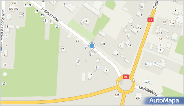 Radomsko, Dobryszycka, 7, mapa Radomsko