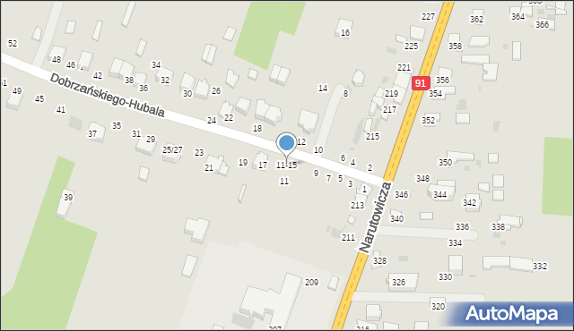 Radomsko, Dobrzańskiego-Hubala Henryka, mjr., 11-15, mapa Radomsko