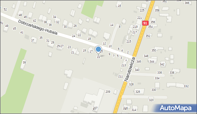 Radomsko, Dobrzańskiego-Hubala Henryka, mjr., 11, mapa Radomsko