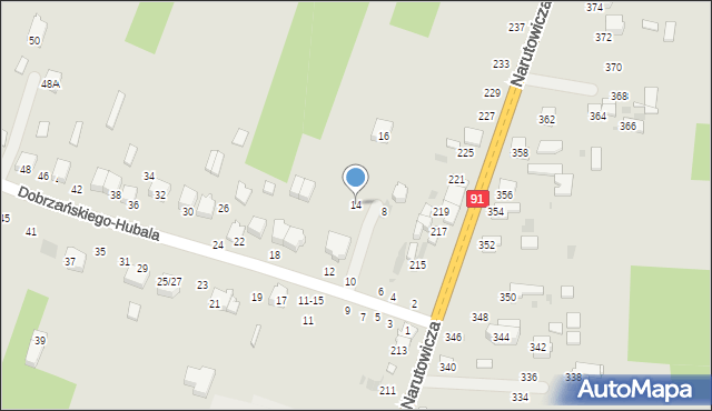 Radomsko, Dobrzańskiego-Hubala Henryka, mjr., 14, mapa Radomsko