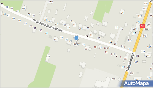 Radomsko, Dobrzańskiego-Hubala Henryka, mjr., 25/27, mapa Radomsko