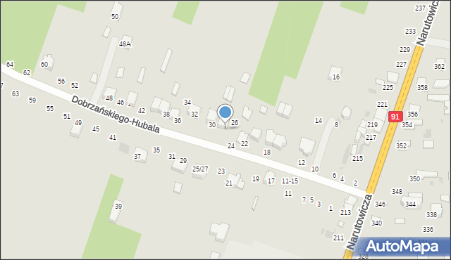 Radomsko, Dobrzańskiego-Hubala Henryka, mjr., 28, mapa Radomsko