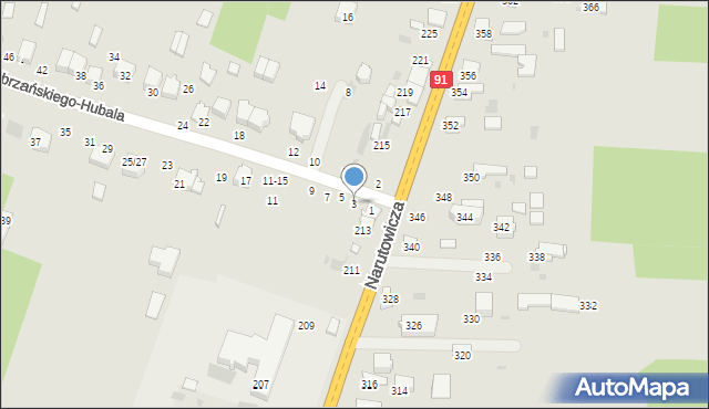 Radomsko, Dobrzańskiego-Hubala Henryka, mjr., 3, mapa Radomsko