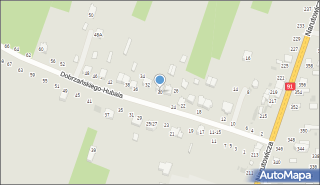 Radomsko, Dobrzańskiego-Hubala Henryka, mjr., 30, mapa Radomsko