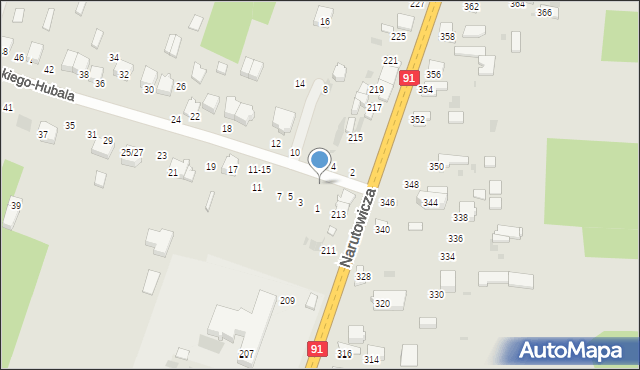 Radomsko, Dobrzańskiego-Hubala Henryka, mjr., 5, mapa Radomsko