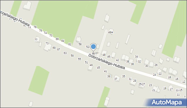 Radomsko, Dobrzańskiego-Hubala Henryka, mjr., 50, mapa Radomsko