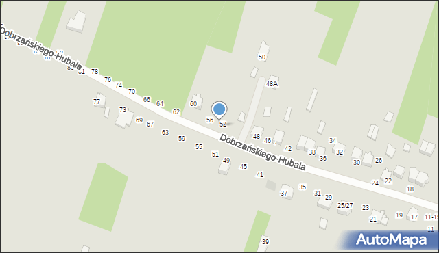 Radomsko, Dobrzańskiego-Hubala Henryka, mjr., 52-54, mapa Radomsko