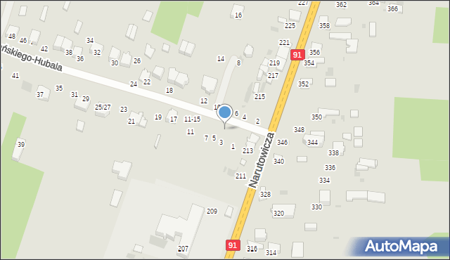 Radomsko, Dobrzańskiego-Hubala Henryka, mjr., 7, mapa Radomsko