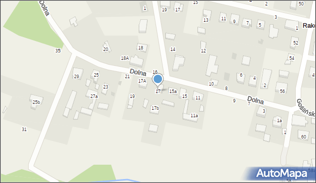 Rakownia, Dolna, 17, mapa Rakownia