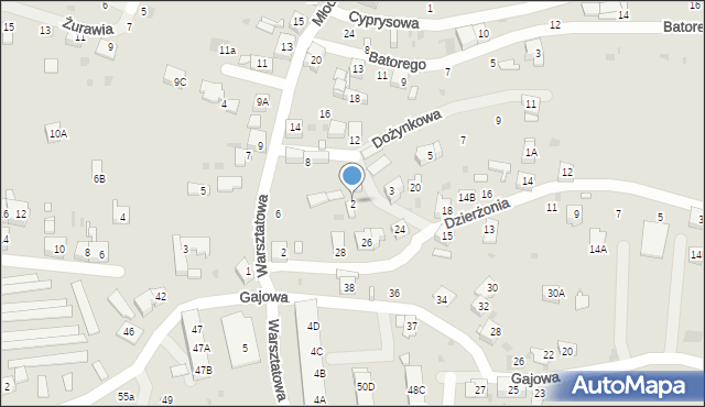 Ruda Śląska, Dożynkowa, 2, mapa Rudy Śląskiej