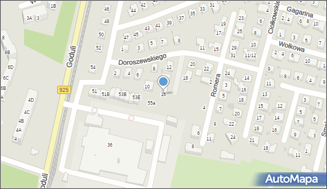 Ruda Śląska, Doroszewskiego Witolda, 16, mapa Rudy Śląskiej