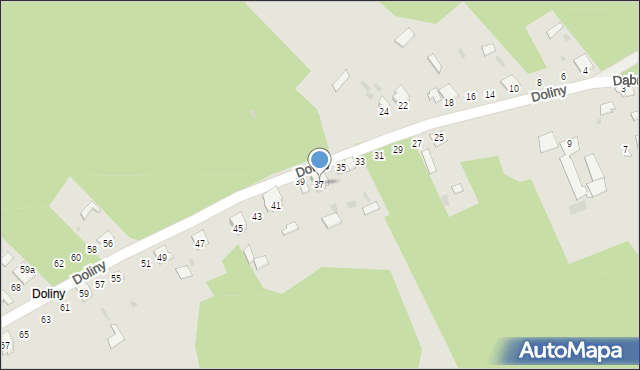 Rudnik nad Sanem, Doliny, 37, mapa Rudnik nad Sanem