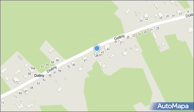 Rudnik nad Sanem, Doliny, 45, mapa Rudnik nad Sanem