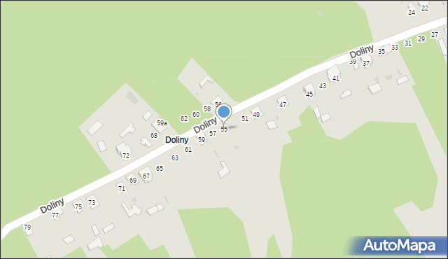 Rudnik nad Sanem, Doliny, 55, mapa Rudnik nad Sanem