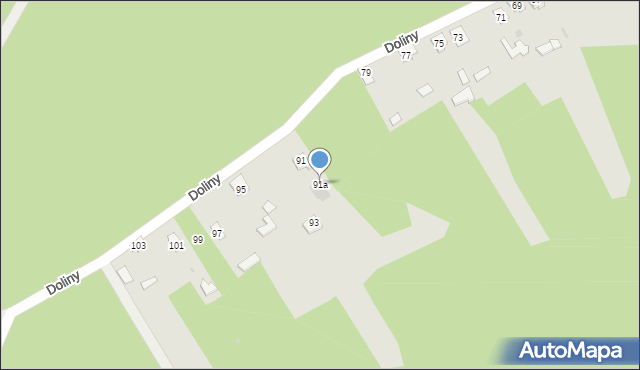 Rudnik nad Sanem, Doliny, 91a, mapa Rudnik nad Sanem