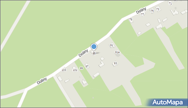 Rudnik nad Sanem, Doliny, 95, mapa Rudnik nad Sanem