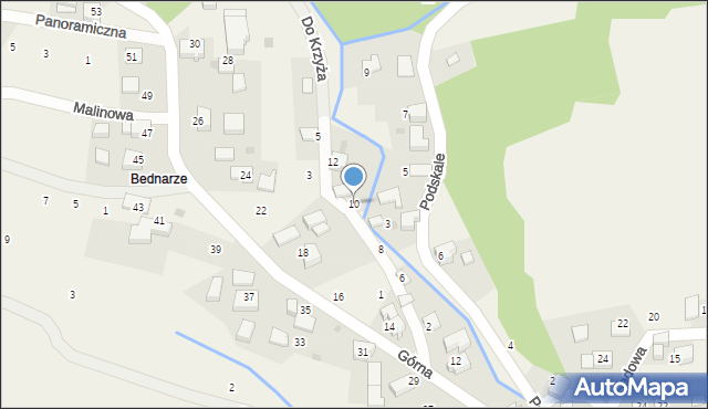 Rybna, Do Krzyża, 10, mapa Rybna