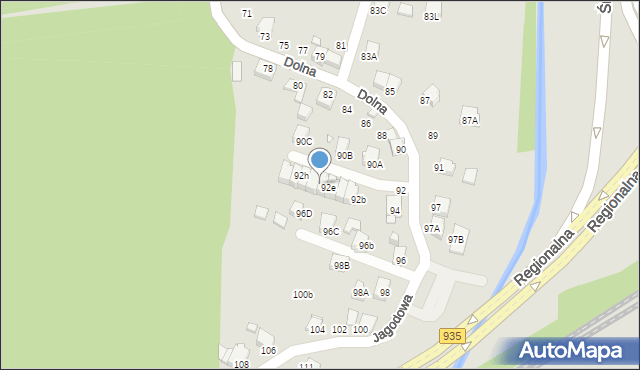 Rybnik, Dolna, 92f, mapa Rybnika