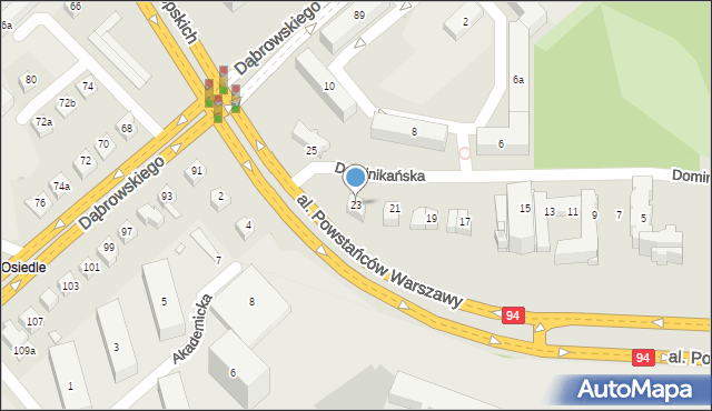 Rzeszów, Dominikańska, 23, mapa Rzeszów