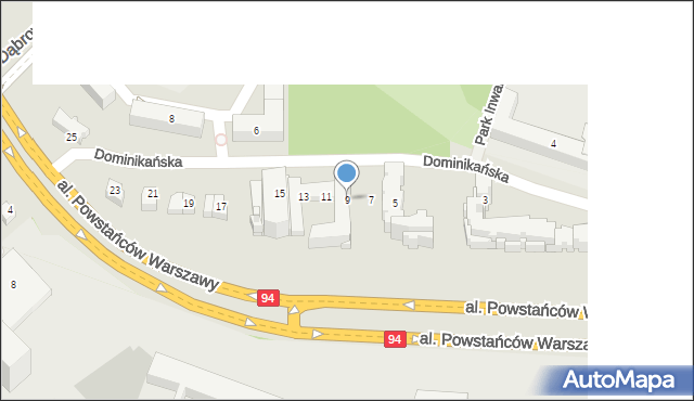 Rzeszów, Dominikańska, 9, mapa Rzeszów