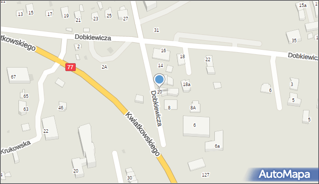 Sandomierz, Dobkiewicza Aleksandra, dr., 10, mapa Sandomierza