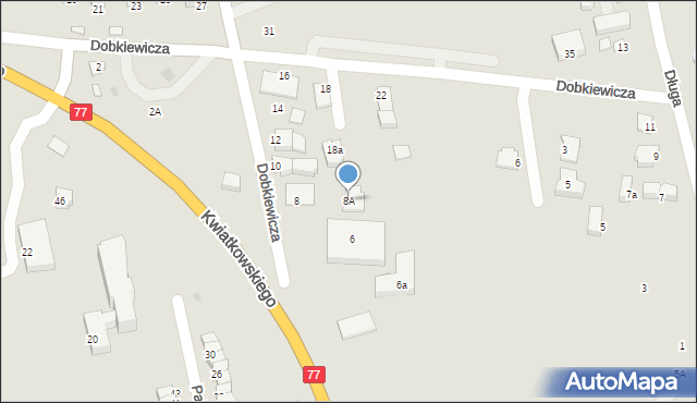 Sandomierz, Dobkiewicza Aleksandra, dr., 8A, mapa Sandomierza