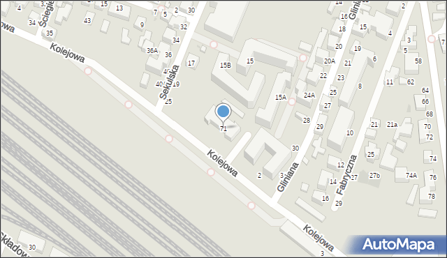 Siedlce, Dom Kolejowy, 71, mapa Siedlce