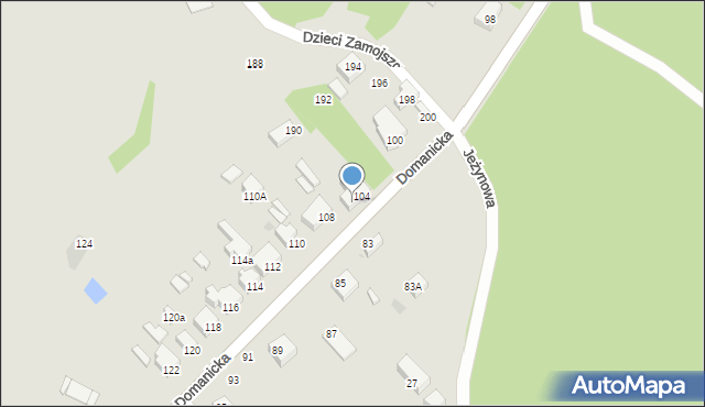 Siedlce, Domanicka, 106, mapa Siedlce