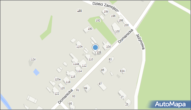 Siedlce, Domanicka, 108A, mapa Siedlce