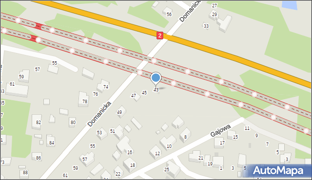 Siedlce, Domanicka, 43, mapa Siedlce