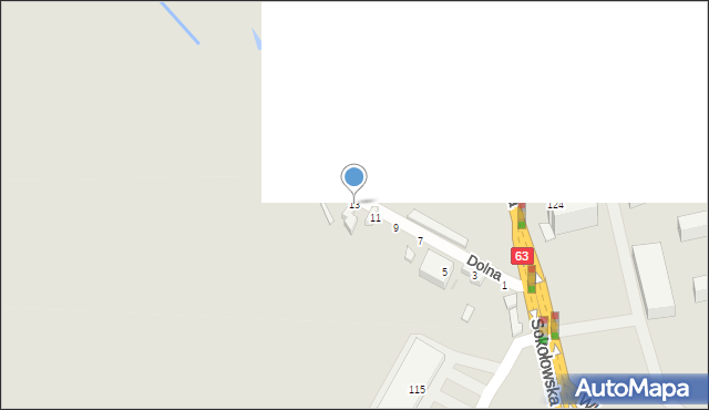 Siedlce, Dolna, 13, mapa Siedlce