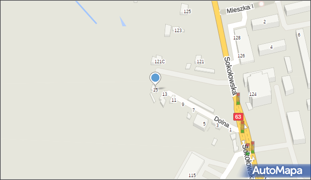 Siedlce, Dolna, 15, mapa Siedlce