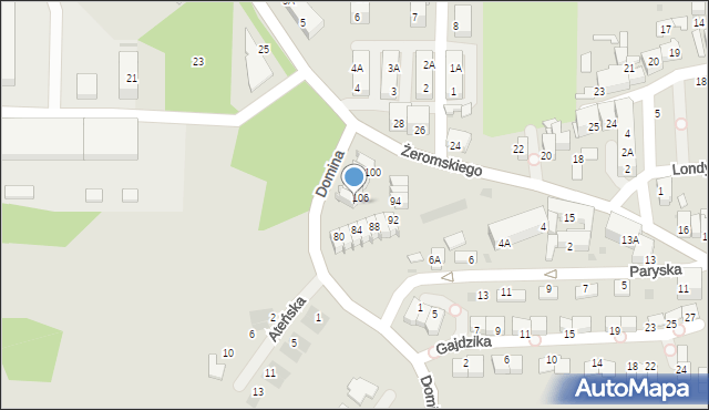 Siemianowice Śląskie, Domina Czesława, ks. bp., 108, mapa Siemianowice Śląskie