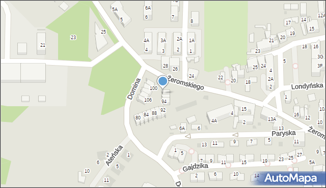 Siemianowice Śląskie, Domina Czesława, ks. bp., 98, mapa Siemianowice Śląskie