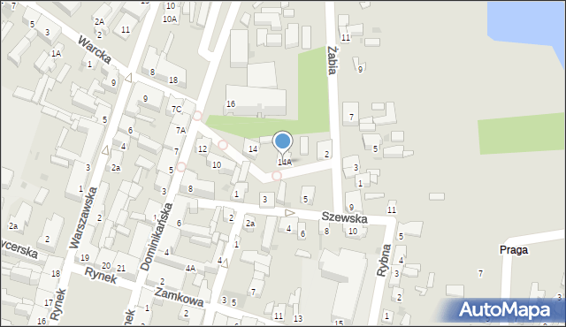 Sieradz, Dominikańska, 14A, mapa Sieradz