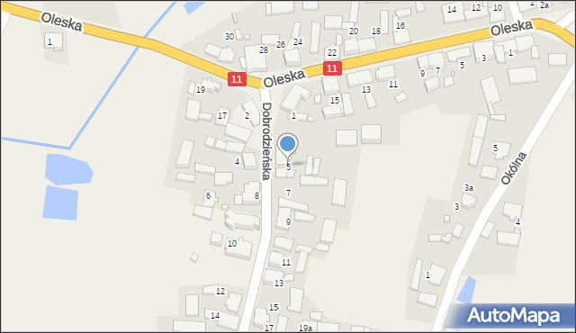 Sieraków Śląski, Dobrodzieńska, 5, mapa Sieraków Śląski