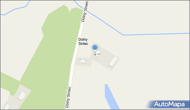 Siniec, Dolny Siniec, 8, mapa Siniec
