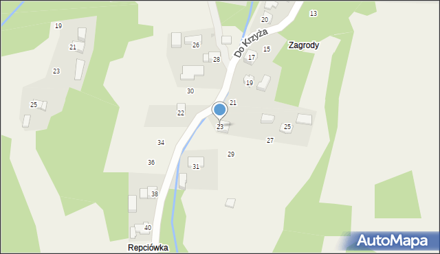 Skawinki, Do Krzyża, 23, mapa Skawinki