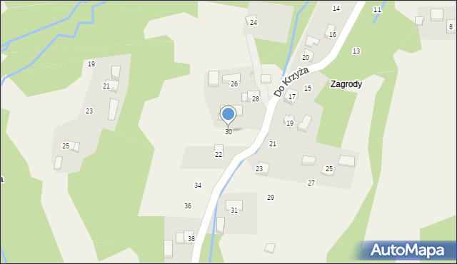 Skawinki, Do Krzyża, 30, mapa Skawinki