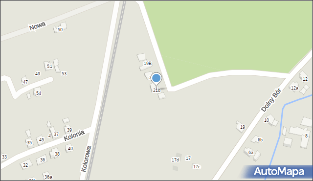 Skoczów, Dolny Bór, 21b, mapa Skoczów