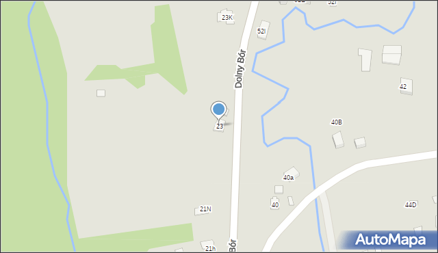 Skoczów, Dolny Bór, 23, mapa Skoczów