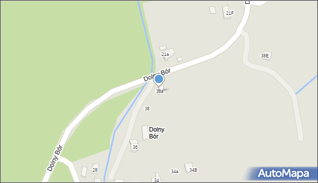 Skoczów, Dolny Bór, 38a, mapa Skoczów