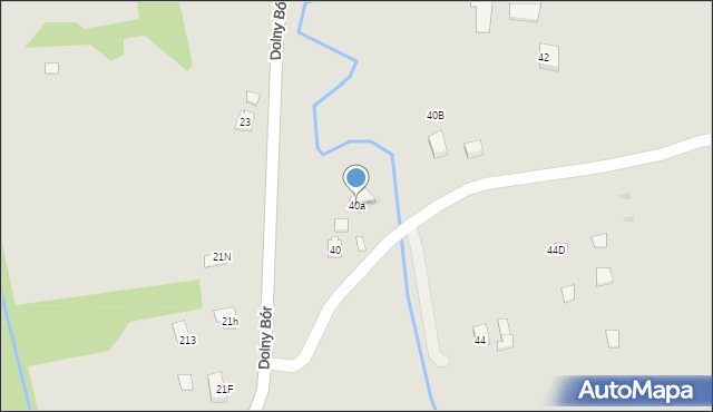 Skoczów, Dolny Bór, 40a, mapa Skoczów