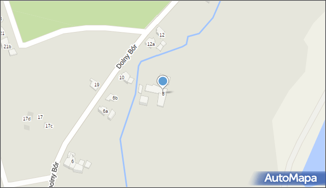 Skoczów, Dolny Bór, 8, mapa Skoczów