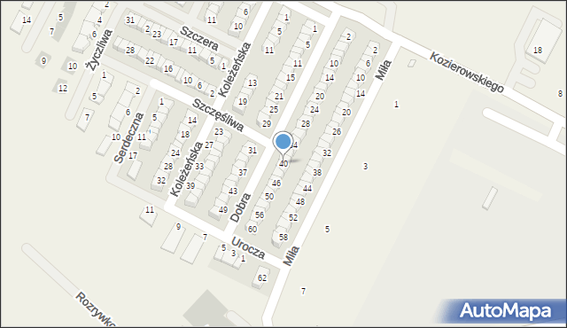 Skórzewo, Dobra, 40, mapa Skórzewo